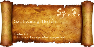 Szilvássy Helén névjegykártya