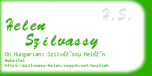 helen szilvassy business card